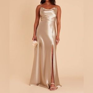 Birdy Grey Lisa Satin Dress Neutral Champagne
